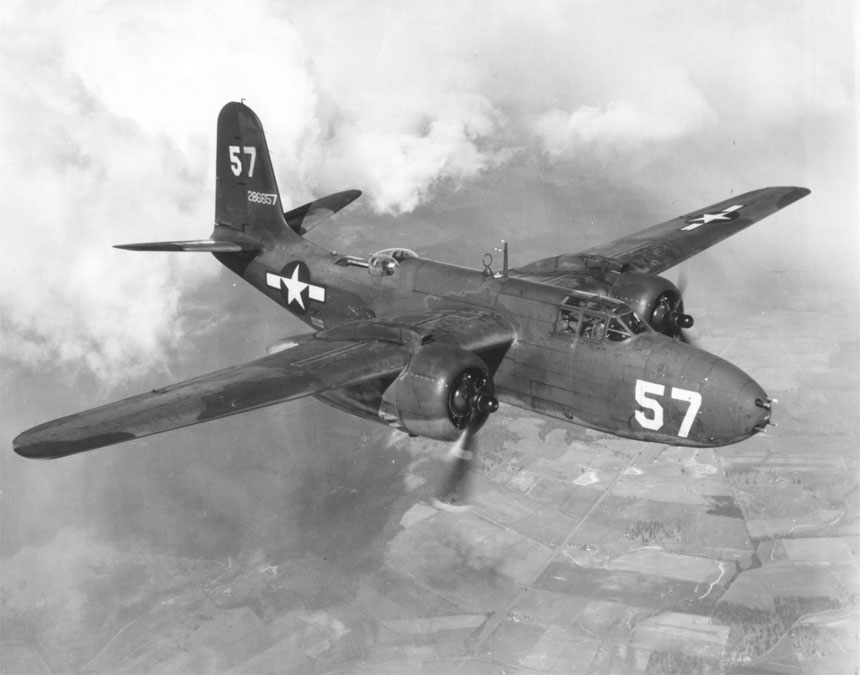 Historic photo: A-20A Havoc in flight