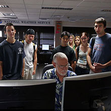 Photo of undergrads at NWS office.