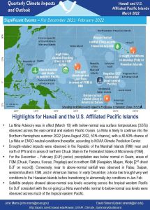 NOAA Pacific Region Climate Impacts & Outlook Report spring 2022