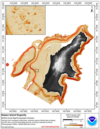 Image map of Saipan rugosity.