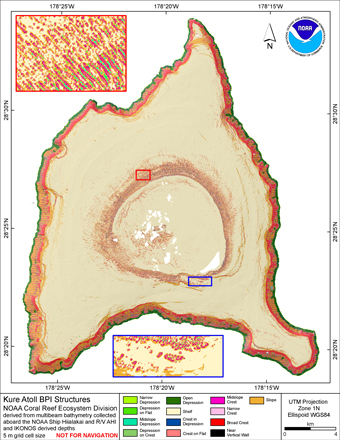 Image map of Kure Atoll BPI Structures.