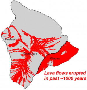 lava flows on Hawaii's big island that are younger than 1000 year