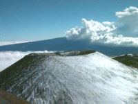 snowy cinder cone on the mauna kea summit