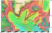 Reykjanes Ridge bathymetry.