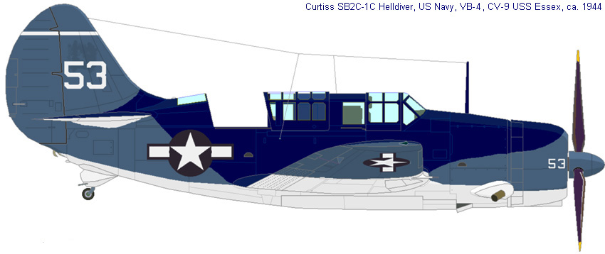 Diagram: SB2C-1C Helldiver Essex VB-4 53