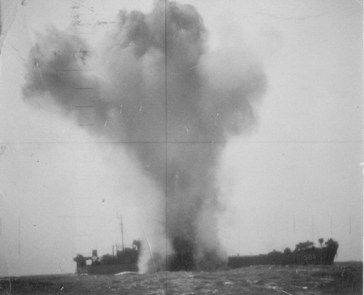 Historic photo: LST-561 sinking