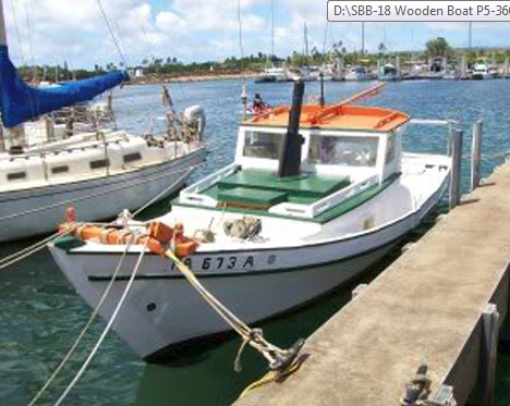 Historic photo: Hawaiian sampan at dock