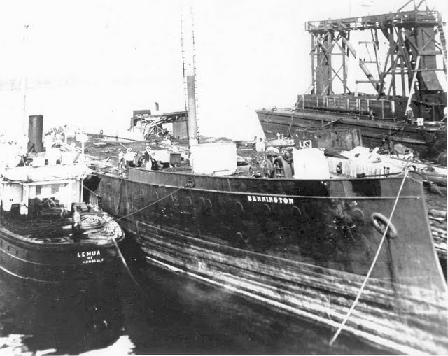 Historic photo: USS Bennington as barge