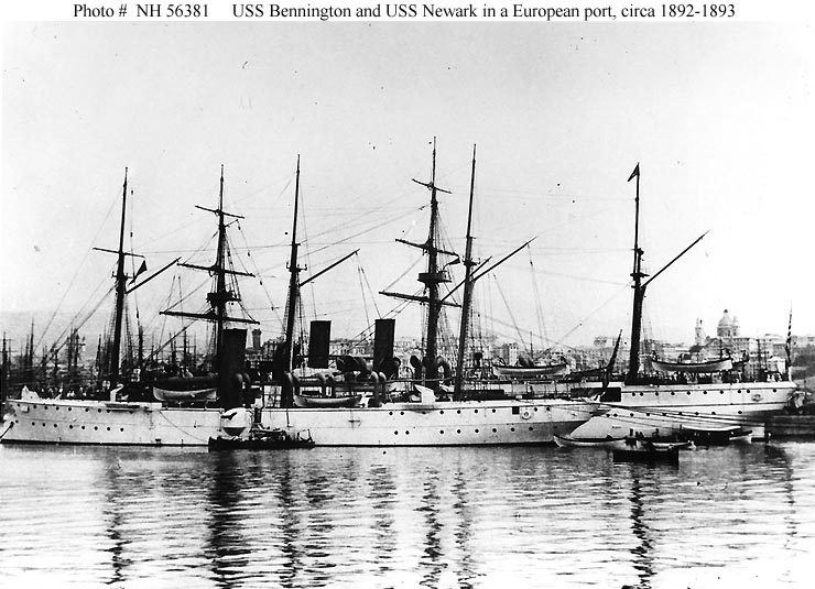 Historic photo: USS Bennington with Newark