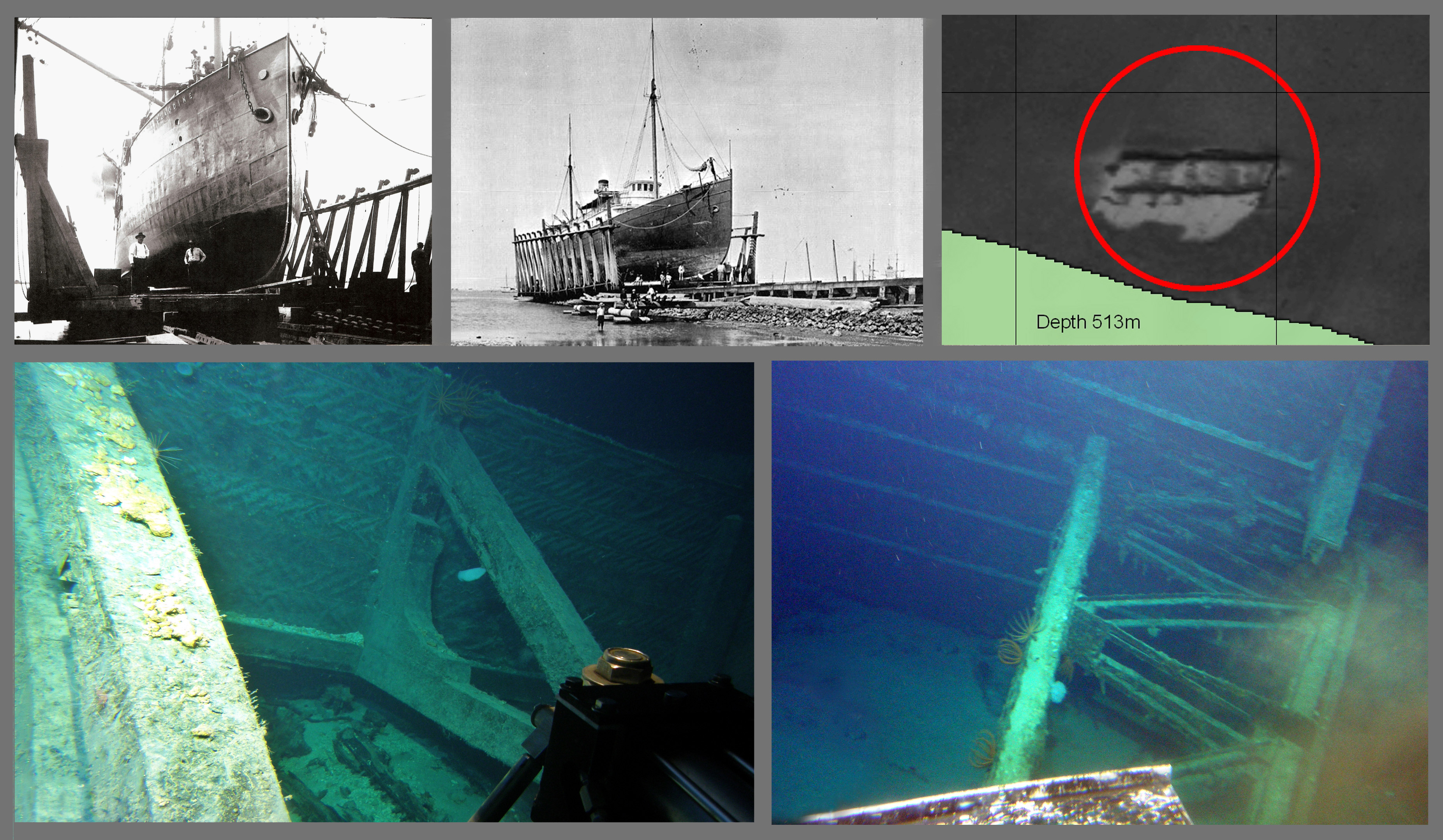 Composite: Honolulu Harbor marine railway dry docking cradle