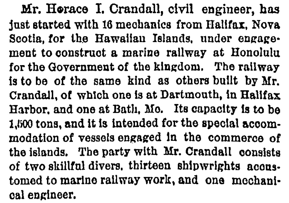 Article: HI Crandall to Honolulu NY Times March 25 1882