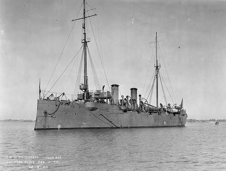 Historic photo: USS Baltimore as minelayer CM-1 1916