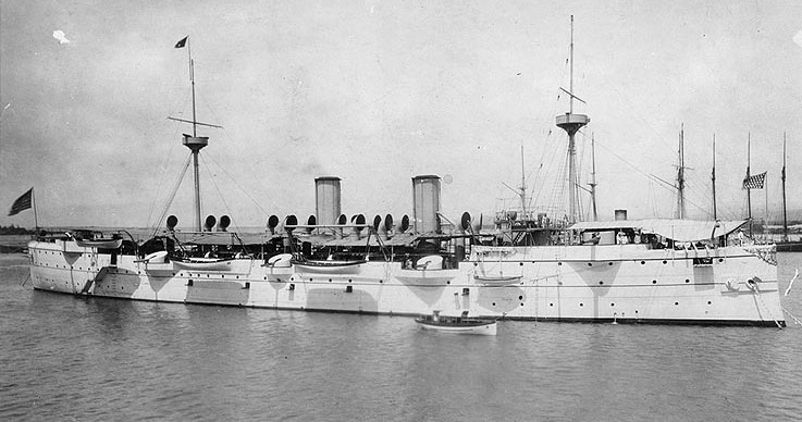 Historic photo: USS Baltimore at Honolulu 1897-98