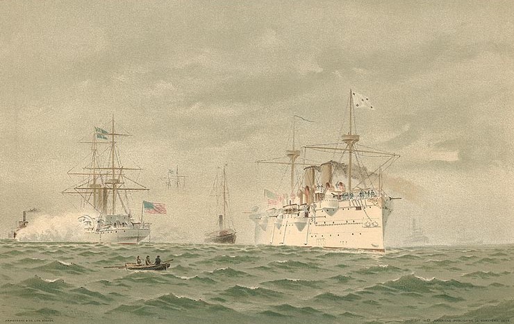 Historic photo: USS Baltimore leaving New York 1890