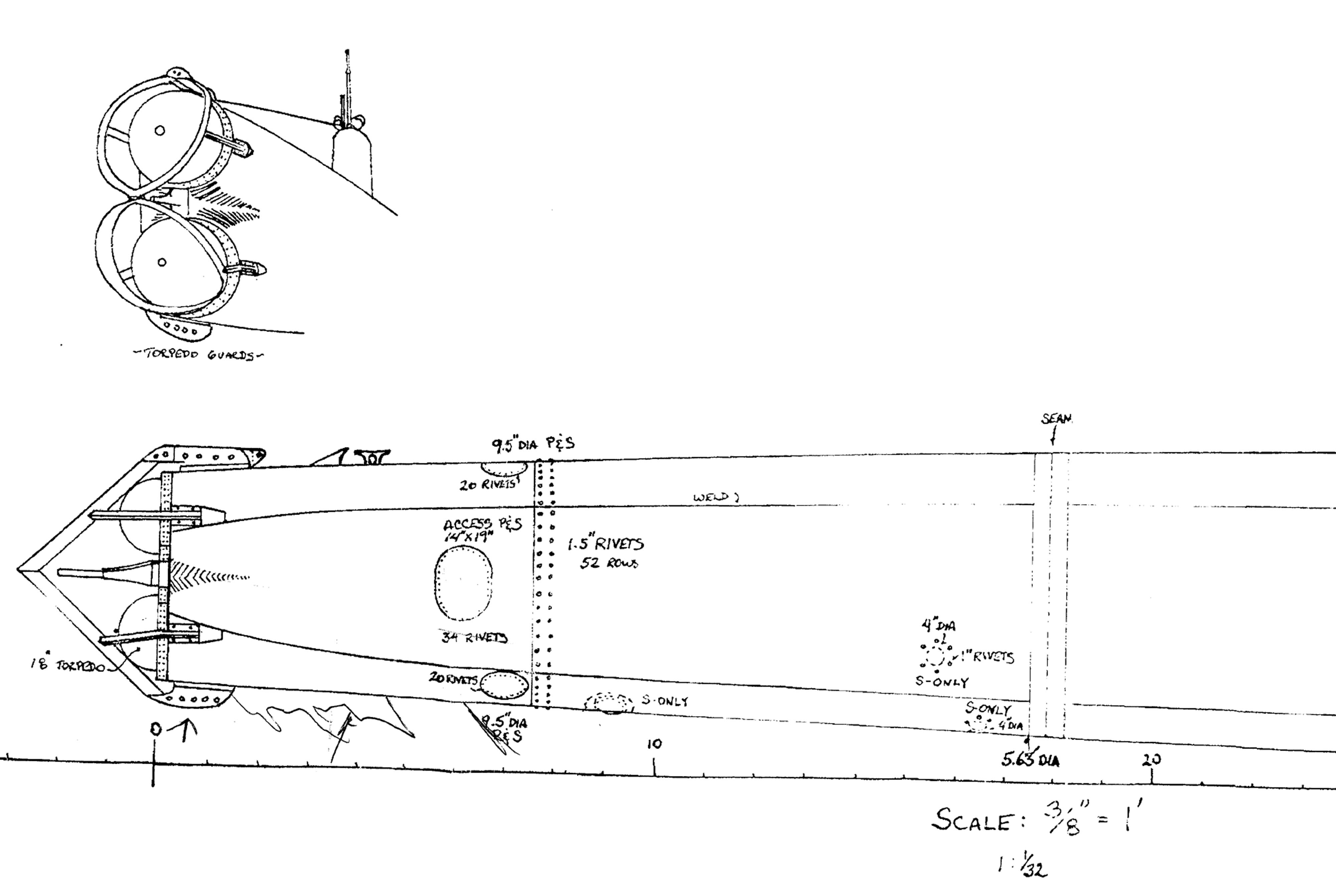 Diagram: Midget sub bow