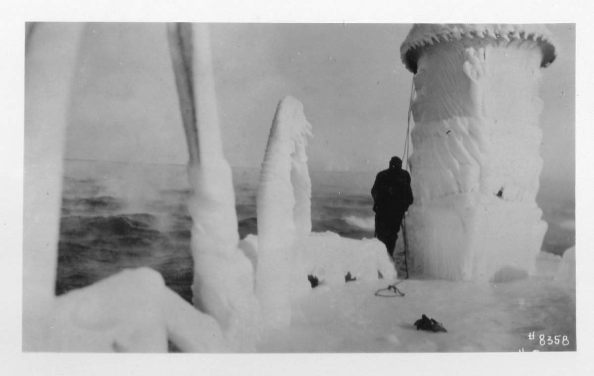 Historic photo: USS S-19 snow encrusted