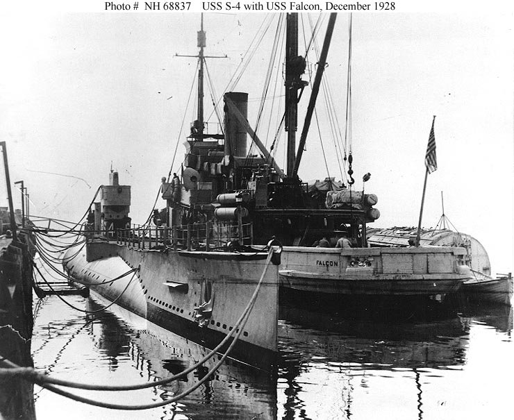 Historic photo: USS S-4 with Falcon