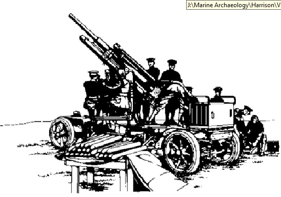 Historic photo: M1918 3in AA mobile drawing
