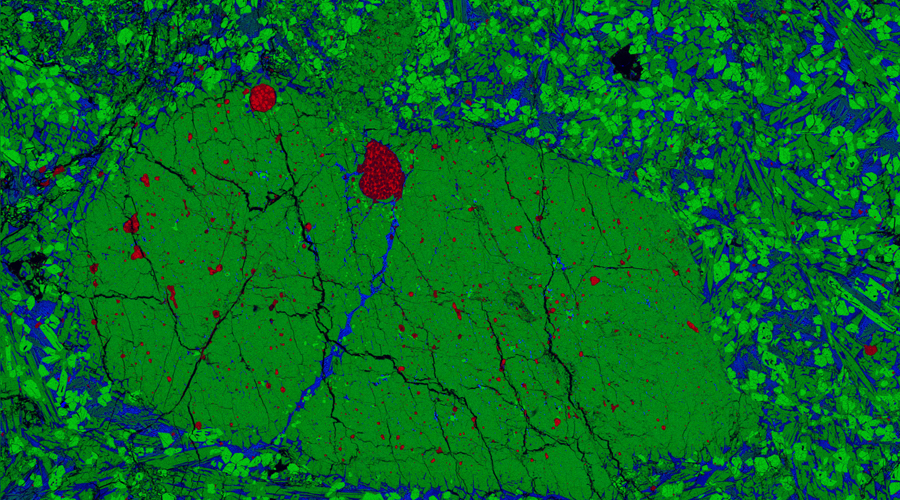 Multi-element X-ray map of a meteorite