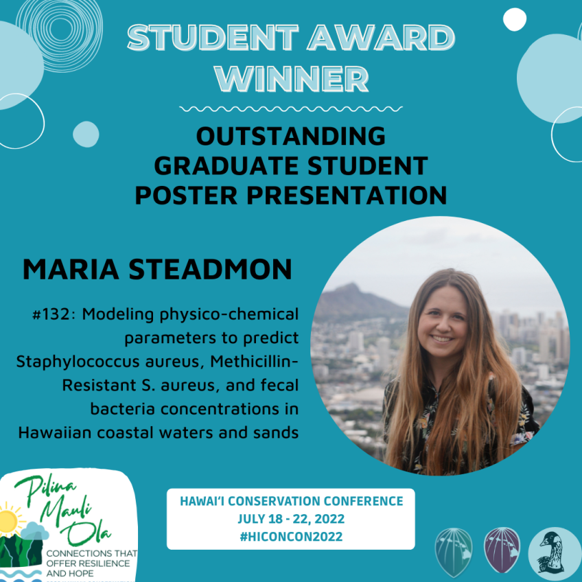 Graduate Student Maria Stedmon Wins Outstanding Poster Presentation at the 2022 Hawaiʻi Conservation Conferences