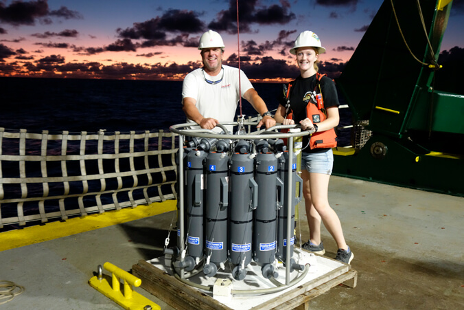 UH News Image of the Week: PhD Student Eleanor Bates conducting result during HOT Cruise