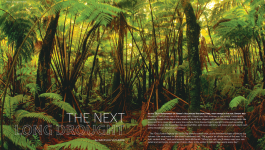 Graphic of page from an article showing rainforest on Hawai'i island