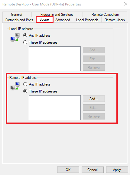 Firewall RDP Rule