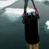 A dredge collects samples aboard the German Research Vessel R/V Polarstern in the Arctic Ocean. 