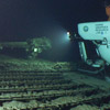 HAWAII: At the scene of a I-14 underwater submarine wreck, the Pisces looking at the deck gun of I-14. The I-14 is one of 5 Japanese submarines sunk by the US Navy in 1946. (photo credit © Wild Life Productions