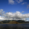 Coast of west Oahu with clouds