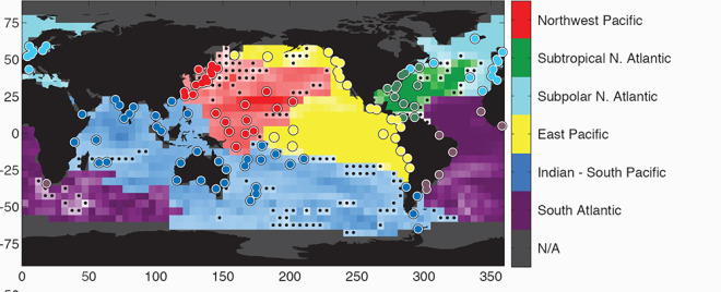 Map graphic of ocean basins
