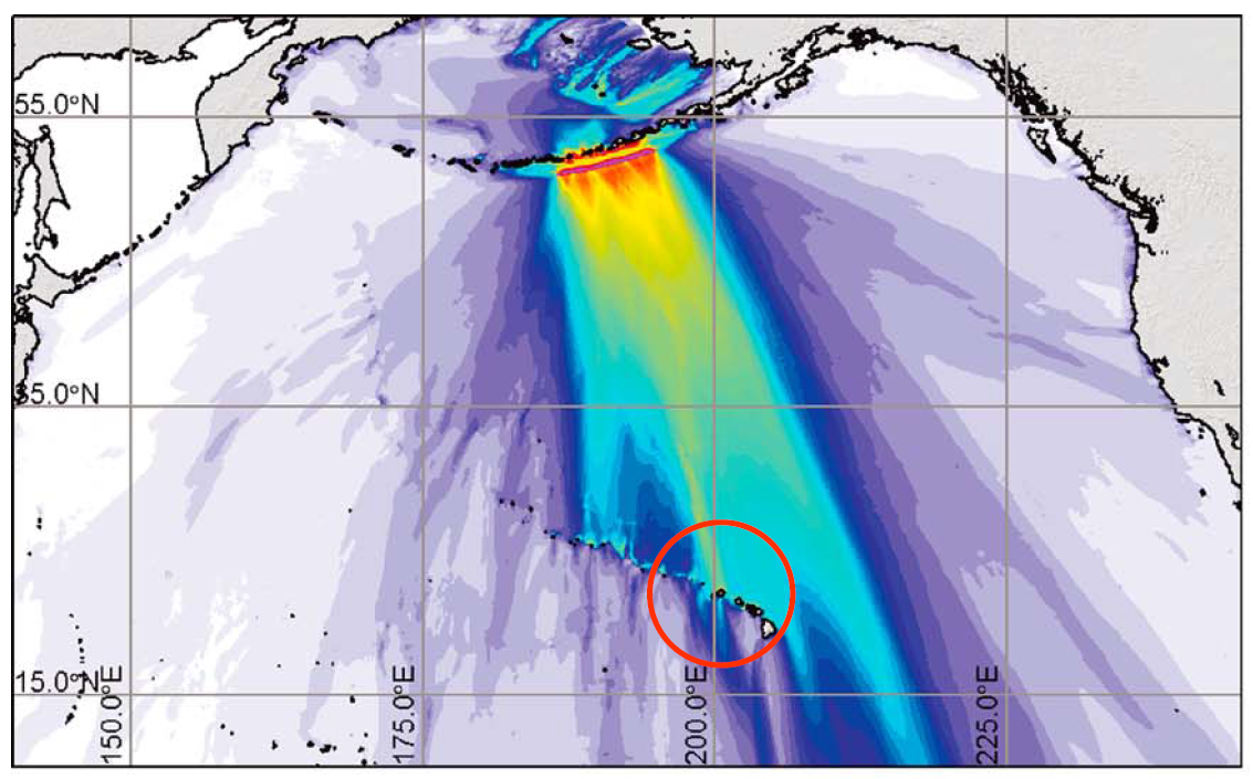 Graphi of East Aleutian earthquake energy
