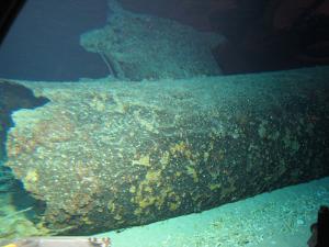 photo of sunk Japanese WWII sub