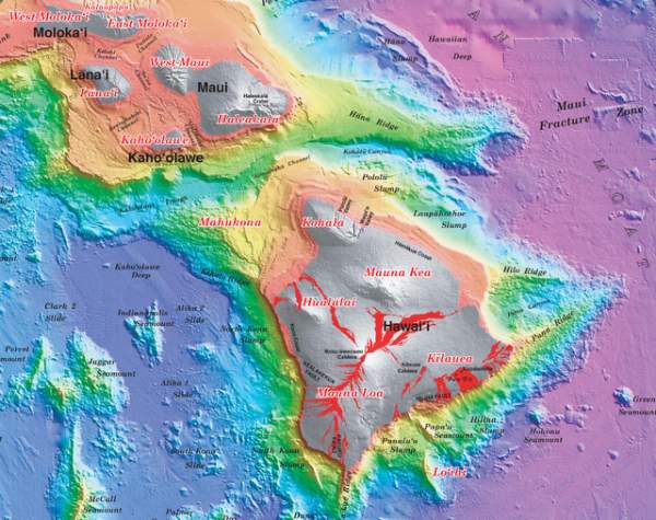 map showing location of Mahukona volcano