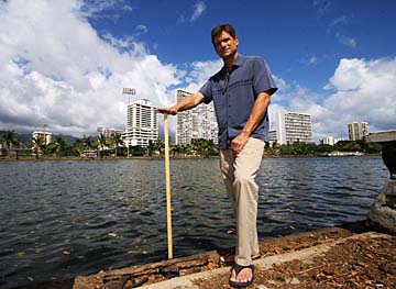 Photo of of Chip Flether with yard stick