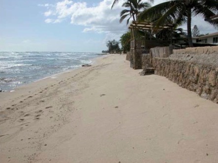 Photo of beach narrowing at Ewa Beach