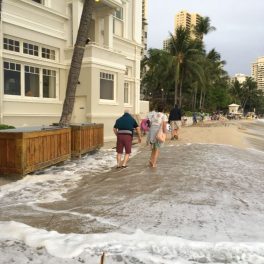 Tides at the Moana Surfrider on Waikiki Beach in late April 2017.