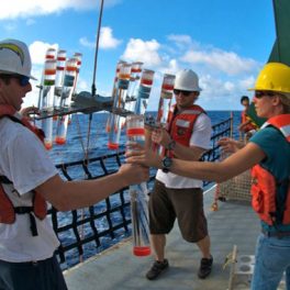 HOT scientists recovering sampling equipment.