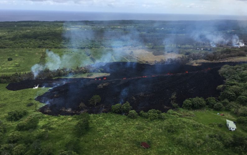 Leilani Estates eruption. View of Fissure 17.