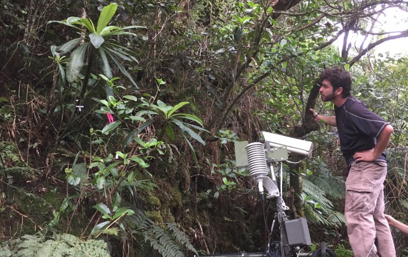 Lucas Fortini with Plant Cam. Credit: USGS.