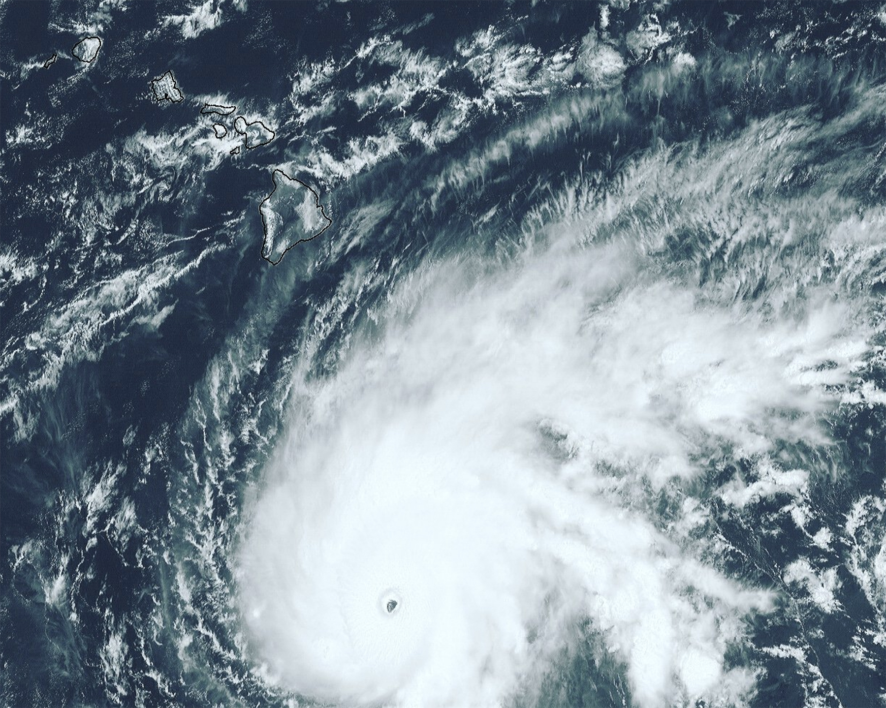 A satellite image of Hurricane Lane on 21 Tuesday 2018.