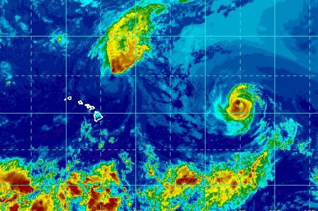 Image of hurricanes and tropical storms near Hawaii