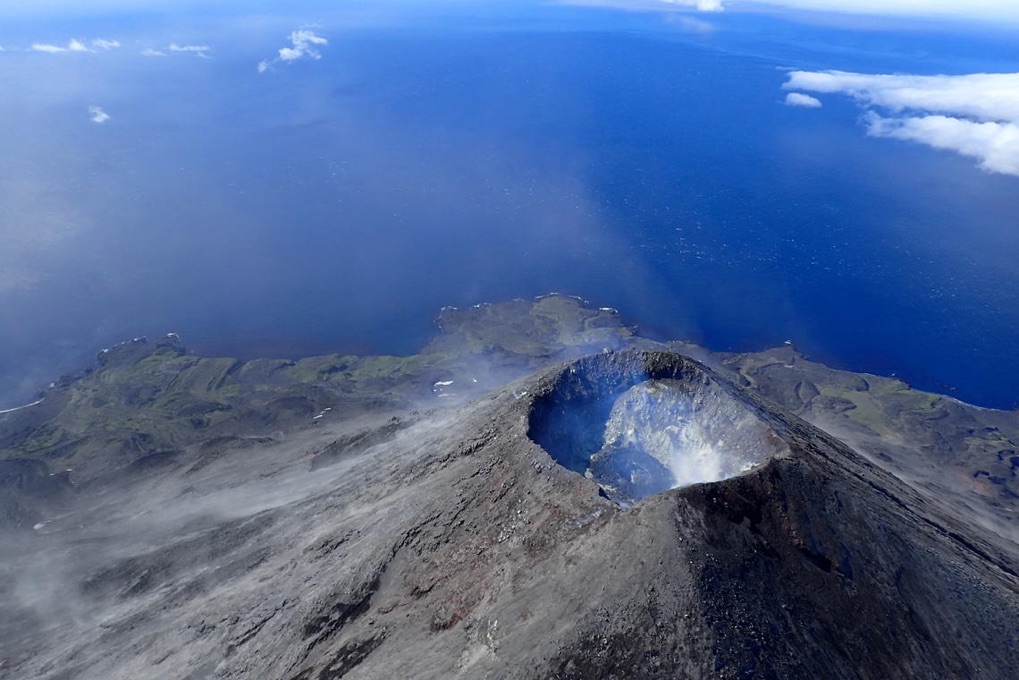 Summit of Cleveland volcano in Alaska's central Aleutian Islands. Credit: Cindy Werner, Alaska Volcano Observatory.