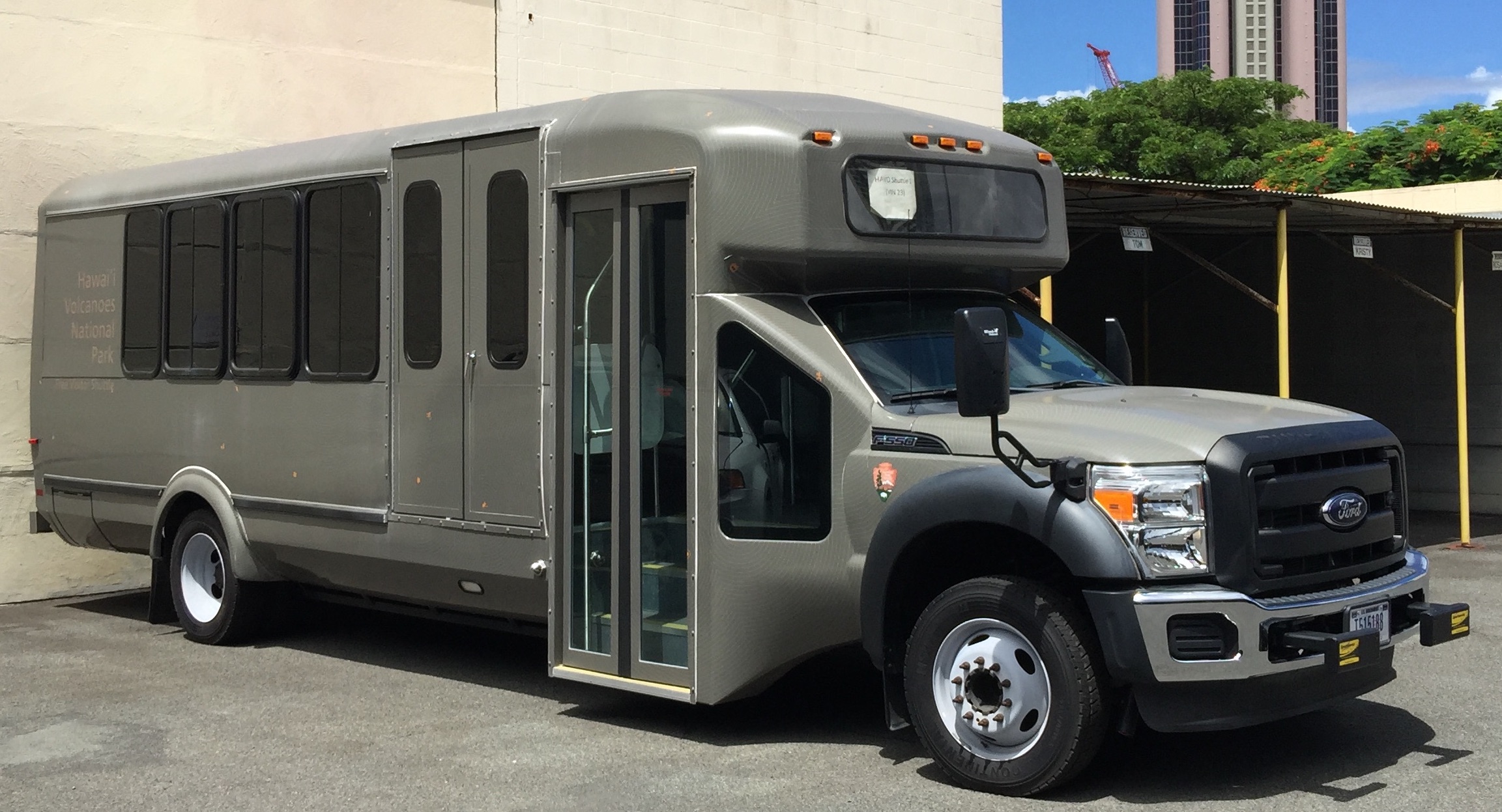 County of Hawaii bus fitted with new patented invention for fuel cell.