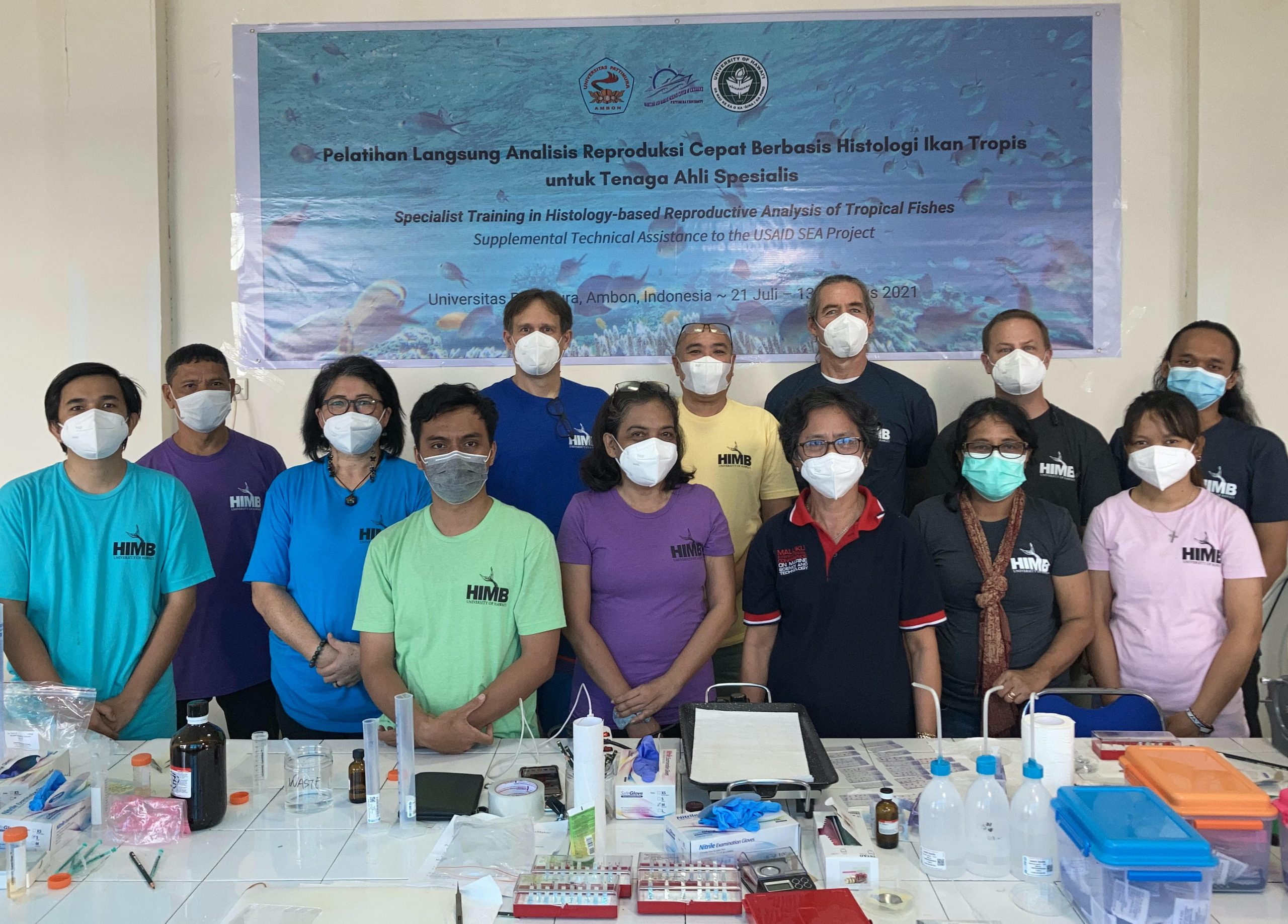 Participants and trainers of the three-week fisheries training course in Ambon, Maluku, Indonesia.