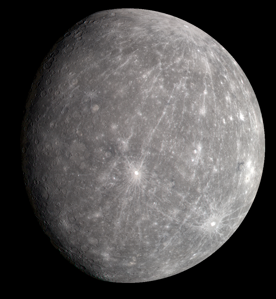 Mercury as imaged by the NASA Messenger spacecraft.