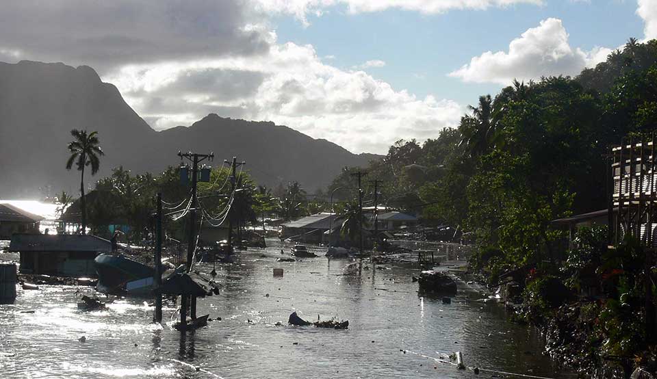 On September 29, 2009, a tsunami caused substantial damage and loss of life in American Samoa, Samoa, and Tonga. The tsunami was generated by a large earthquake in the Southern Pacific Ocean.