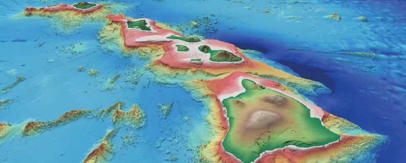 HIMB bathymetric map of main Hawaiian Islands