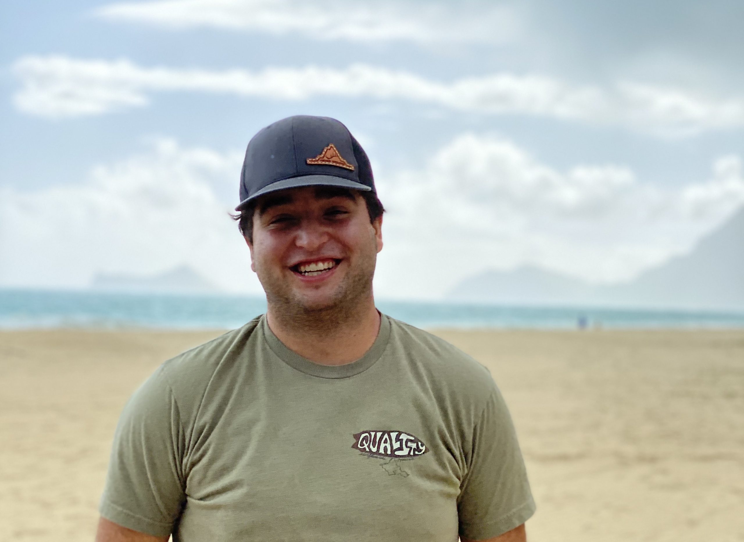 Jacob Vasquez with beach and ocean in background