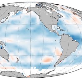 Declining ocean memory (blue) between now and end of the 21st century.